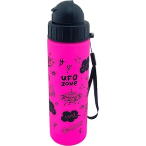 Pembe Ufo Desenli 500 ml Pipetli Matara P-8274