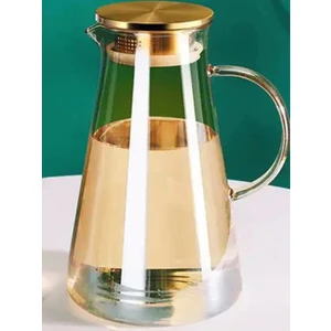 Borosilikat Cam Metal Kapaklı Lüks Sürahi 1900 ml