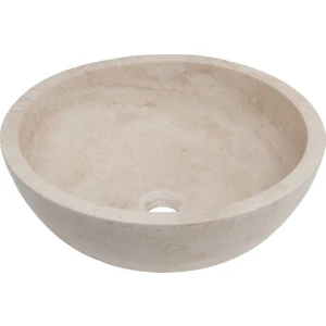 Tezgah Üstü Doğaltaş Lavabo Çap:35 Cm Mermer Lavabo Traverten Lavabo