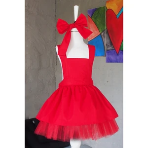 Shecco Babba Kırmızı Kız Çocuk Tütü Elbise Bandana Takım 1-10 Yaş Doğum Günü Elbisesi