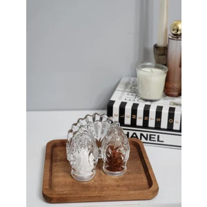 HBS Art Design Ahşap Kayın Kare Sunum Tepsisi 20 cm Kahve Sunum