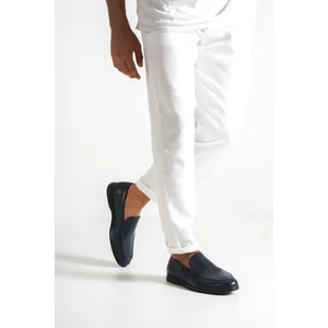 Hakiki Deri 22103D-LCV Lacivert İnce Taban Erkek Loafer
