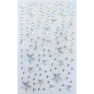 Giraffe Sticker Beyaz Yıldız Taş Sticker Yapışkanlı Saç, Yüz, Tırnak ve Süs Taşı