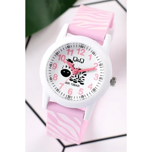OE012519 Zebra Desenli Pembe 10 Atm Su Geçirmez Çocuk Kol Saati