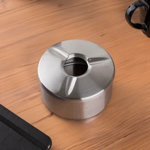 Paslanmaz Çelik Küllük - Kapaklı Rüzgar Geçirmez Kül Tablası