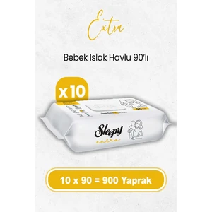 Extra Islak Bebek Havlusu 90'lı x 10 Adet (900 Yaprak)