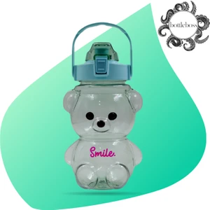 Bottle Boss Bottleboss Pipetli Taşıma Askılı Gülümseyen Ayıcık Matara 1,5 Litre Sticker Hediyeli
