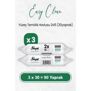 Easy Clean Yüzey Temizlik Havlusu 2X15 x 3 Adet (90 Yaprak)