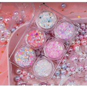 Hb Tasarım Glitter Simli Jel Far Simli Yüz ve Vücut Simi 6 Lı Set