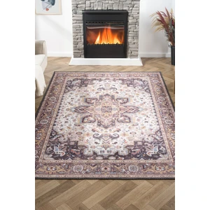 Konfor Antico 2356 Pamuk Tabanlı Yıkanabilir Otantik Vintage Klasik Eskitme Halı80x150