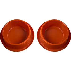 Miapet 2'li Kedi-Köpek Plastik Mama ve Su Kabı Seti 400 ml Turuncu