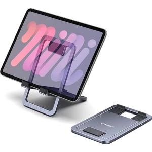 Evrensel Tablet ve Telefon Standı, iPad Mini/air/pro Uyumlu  Samsung Galaxy Tab  Steam Deck  iPhone ve Diğer Tabletlerle Uyumlu Masaüstü Için Portatif Katlanabilir Tablet Tutucu-Gri SG0103