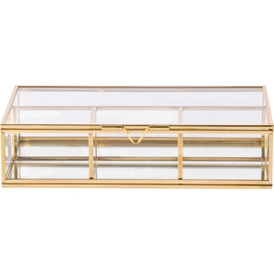 Esa Design Esadesign Cam Gold Dört Bölmeli Takı Nişan Çikolata ve Aksesuar Kutusu