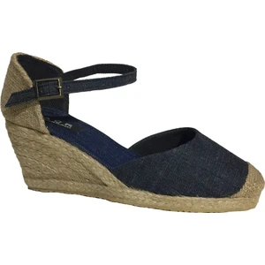 Star Tombis Bayan Hasırlı Keten Espadril Dolgu Topuk