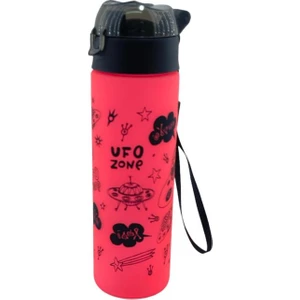 Pembe Ufo Desenli 500 ml Kilitli Matara P-8311