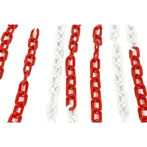 Plastik Trafik Zinciri Kırmızı-Beyaz 6mm-25 Metre