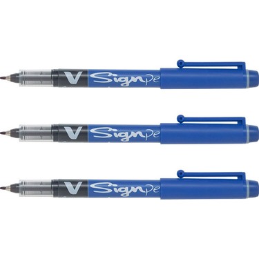 PILOT V Sign Pen Filzstifte – 0,6 Mm Strich, Schwarz, 6er Pack, Mit Tintenstandsanzeige