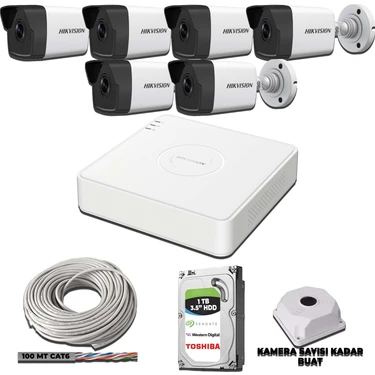 Hıkvısıon 6 Kameralı 2mp Ip Kamera Seti 1080P Mikrofonlu 1tb