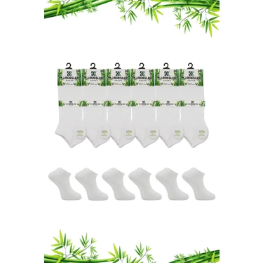 Kardeşler Çorap Erkek Dikişsiz Beyaz Bambu Patik 6'lı Paket Yumuşak Ve Rahat
