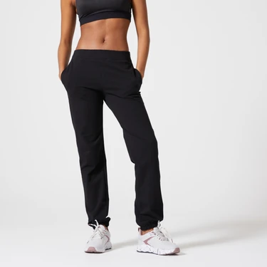 Decathlon Domyos Kadın Siyah Eşofman Altı 100 - Regular - Fitness Hafif