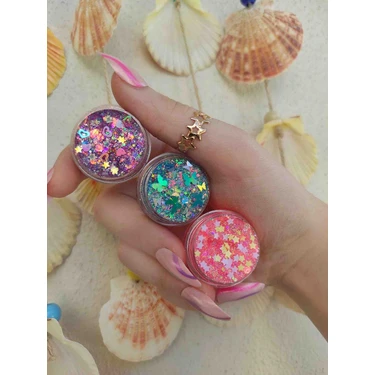 Hb Tasarım Glitter Simli Far Jel Yüz ve Vücut Simi 3lü