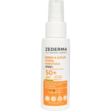 Zederma Bebek & Çocuk Güneş Koruyucu Sprey Spf 50+ 75 ml Sprey & Ultra Uzun Uva