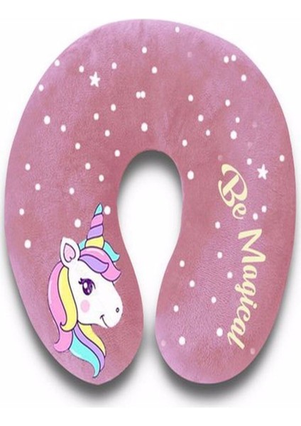 Mikro Elyaf Dolgulu UN34 Pembe Çocuk Boyun Yastığı 32 x 32 cm 1 Adet