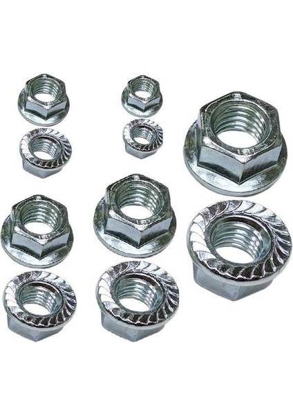 Flanşlı Somun Metrik 12MM 20 Adet Pullu Somun