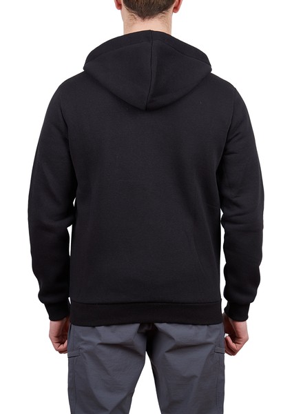 Covert Tam Fermuarlı Erkek Sweatshirt Siyah