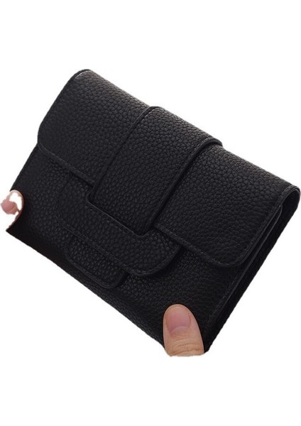 Çanta Kadın Kısa Öğrenci Kore Moda Sevimli Küçük Taşınabilir Mini Bayanlar Para Klipsi Bozuk Para Cüzdanı Kart Çantası (Yurt Dışından)