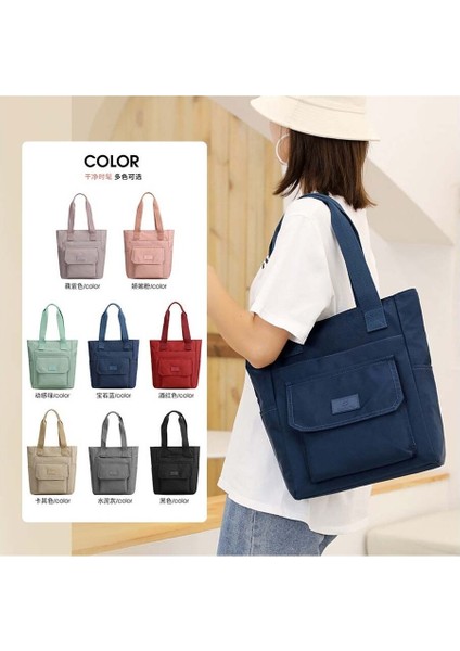 Büyük Kapasiteli Bayan Moda Moda Omuz Çantası Naylon Su Geçirmez Vahşi Toto Çanta Kore Taşınabilir Alışveriş Çantası (Yurt Dışından)