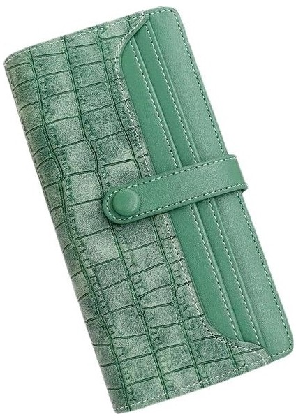 Rüzgar Taş Desen Moda Uzun Bayan Cüzdanı Çok Kartlı Alan Fermuarlı Büyük Kapasite (Yurt Dışından)