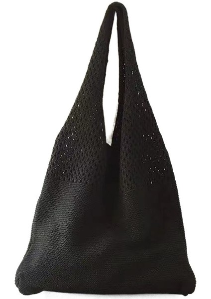 Basit Retro Içi Boş Örgü Tote Omuz Çantası (Yurt Dışından)