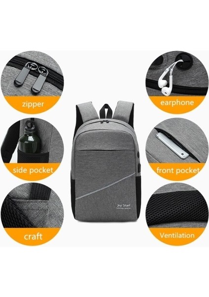 Üç Parçalı Büyük Kapasiteli Su Geçirmez Erkek Sırt Çantası (Yurt Dışından) modelleri