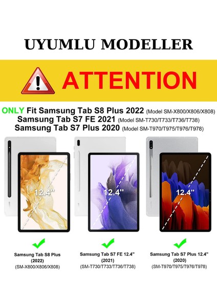 Samsung Galaxy S7 Fe T730 / T733 / T736 / T738 12,4 Inç Uyumlu Fuchsia Pino Tablet Kılıfı