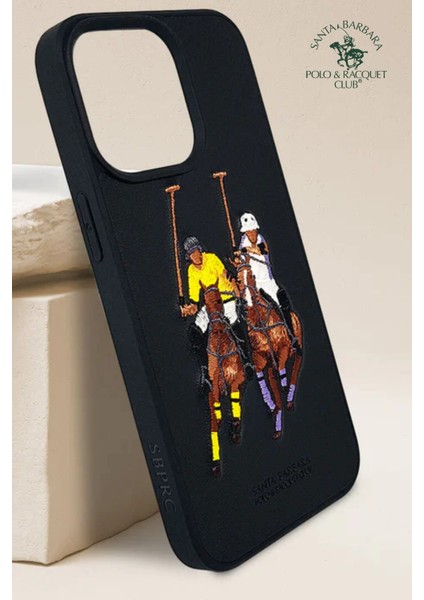 Santa Barbara Polo Jockey Serisi iPhone 13 Pro Max Için Fuchsia Lüks Deri Kılıf