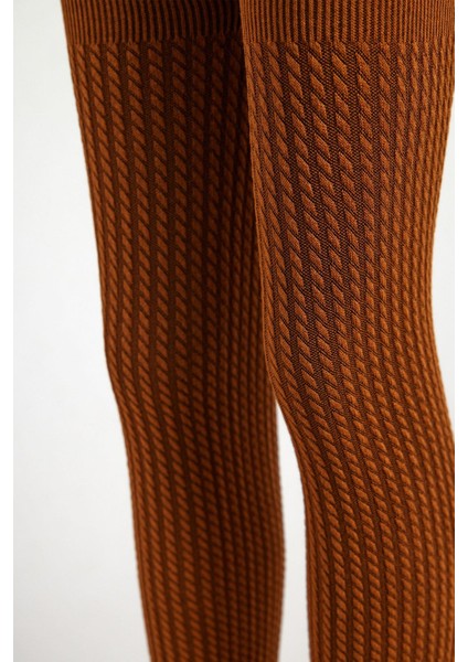 Burgu Desenli Viskon Çocuk Tayt Kahverengi fiyatları