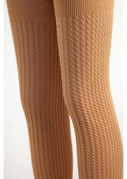 Burgu Desenli Viskon Çocuk Tayt Bej fırsatları