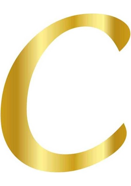 Pleksi Çubuksuz Alfabe 6 cm Altın - C
