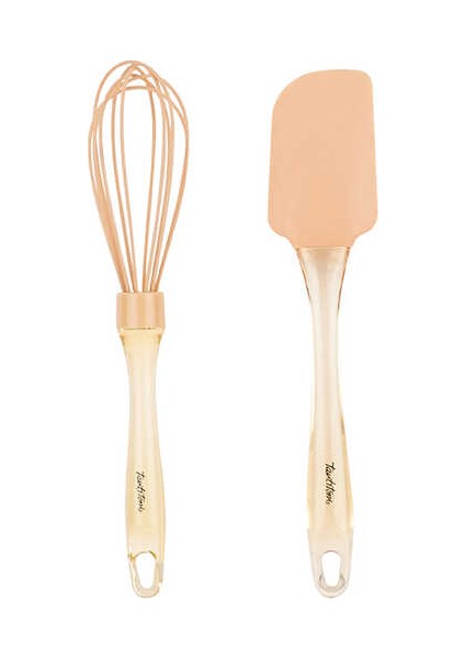 Somon Renkli Silikon Çırpıcı Ve Spatula Seti