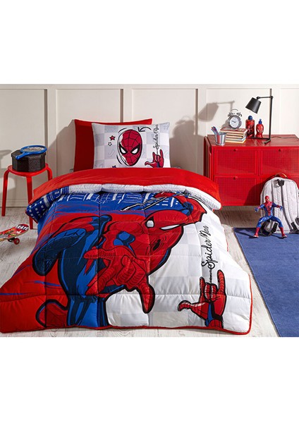 Spiderman Blue City Tek Kişilik Disney Lisanslı Lastikli Fitted Çarşaf Çocuk Uyku Seti