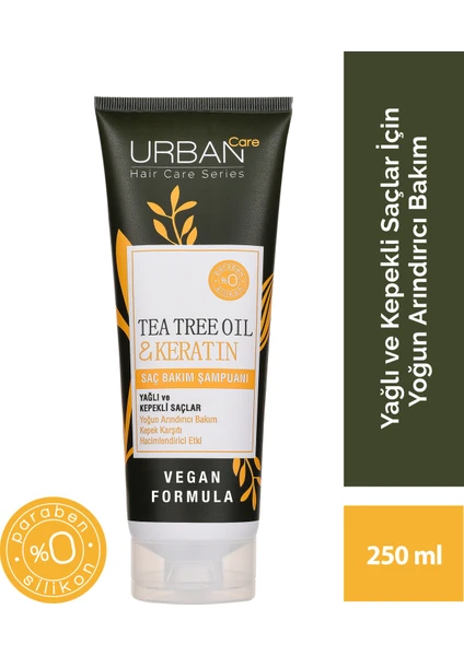 URBAN Care  Tea Tree Oil & Keratin Saç Bakım Şampuanı  250 ml