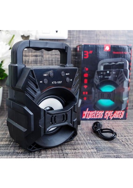 1057 Siyah Bluetooth M-Sd-Usb Rgb Ses Bombası Speaker