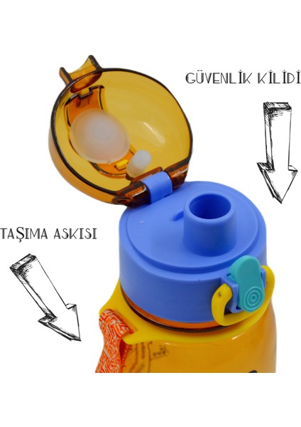 Bottleboss Classical Kilitli Taşıma Askılı Çocuk Matarası 400 ml