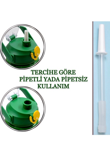 Bottle Boss Bottleboss Pipetli Taşıma Askılı Sızdırmaz Paslanmaz Çelik Matara 850 ml Sticker Hediyeli