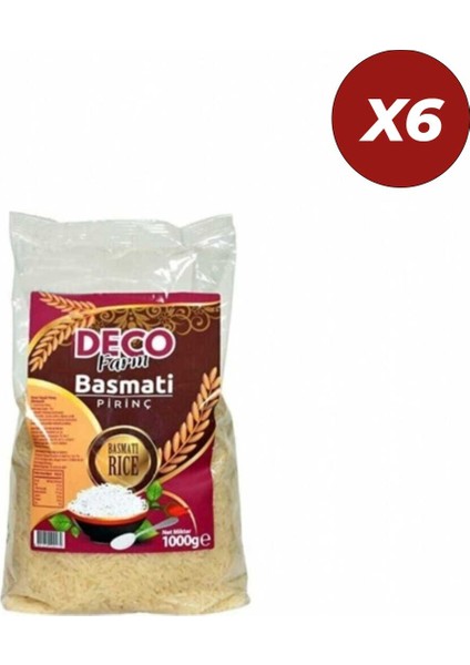 Basmati Pirinç 1 kg 6 Adet