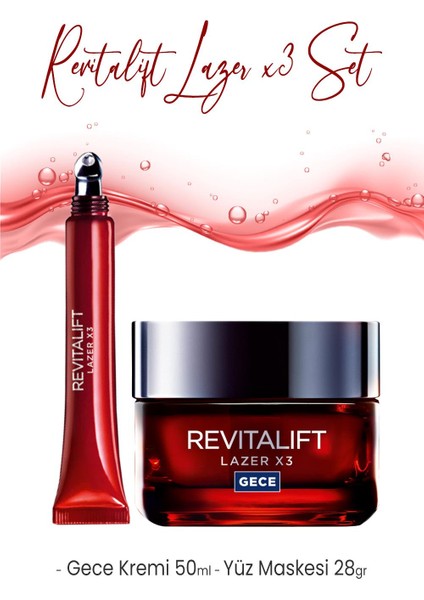 L'Oréal Paris Revitalift Lazer X3  Gece ve Göz Kremi