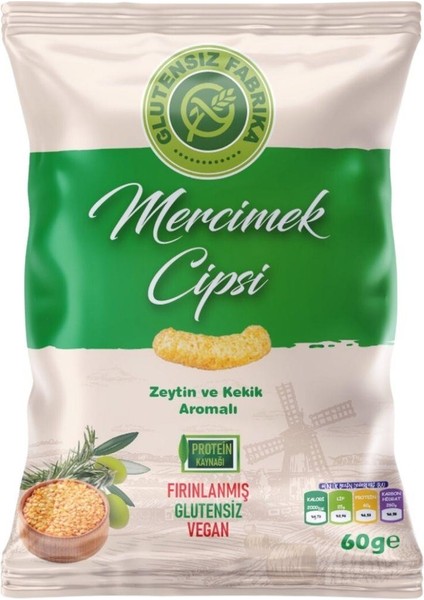 Zeytin ve Kekik Aromalı Mercimek Cipsi 3 Paket (60 Gram)