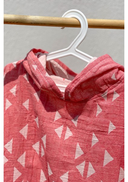 Kapüşonlu, Çoban Dikişli, Müslin Kumaş, Unisex Plaj Pançosu
