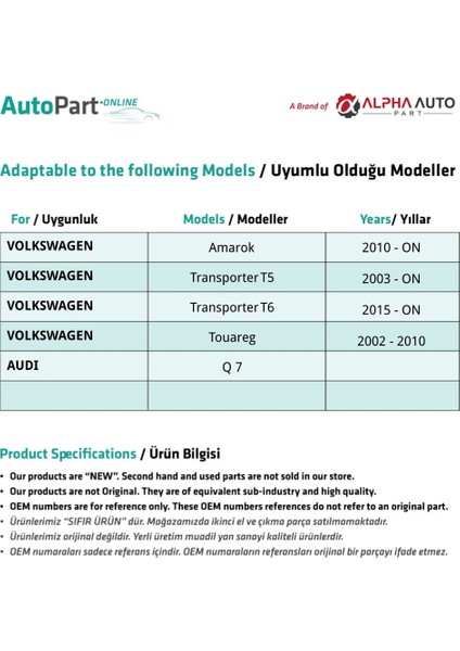 Volkswagen Amarok,t5,t6,touareg Için Ayna Tamir Seti-Sol